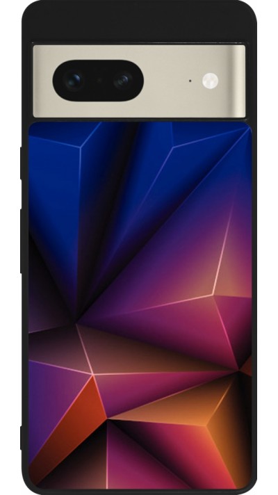 Google Pixel 7 Case Hülle - Silikon schwarz Abstract Triangles 