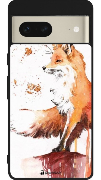 Google Pixel 7 Case Hülle - Silikon schwarz Autumn 21 Fox