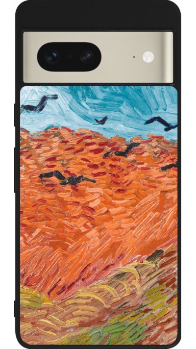 Google Pixel 7 Case Hülle - Silikon schwarz Autumn 22 Van Gogh style