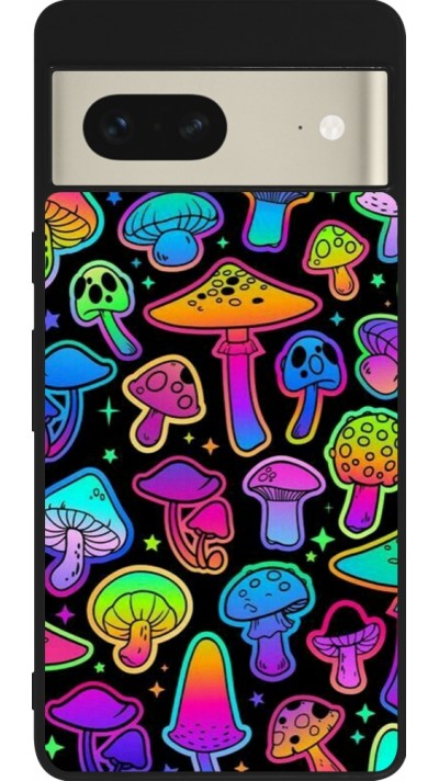 Google Pixel 7 Case Hülle - Silikon schwarz Autumn 2024 magic mushrooms