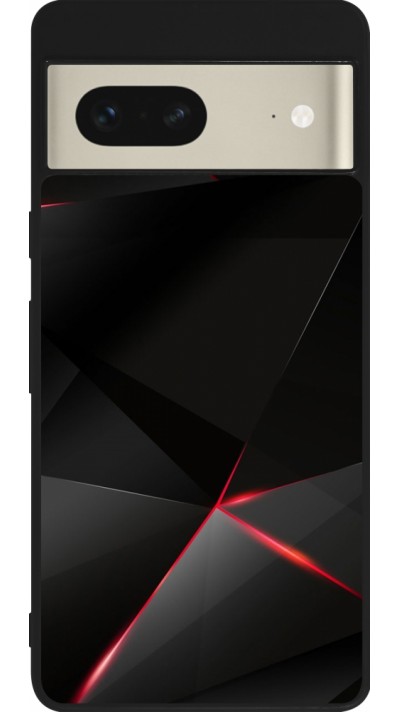 Google Pixel 7 Case Hülle - Silikon schwarz Black Red Lines