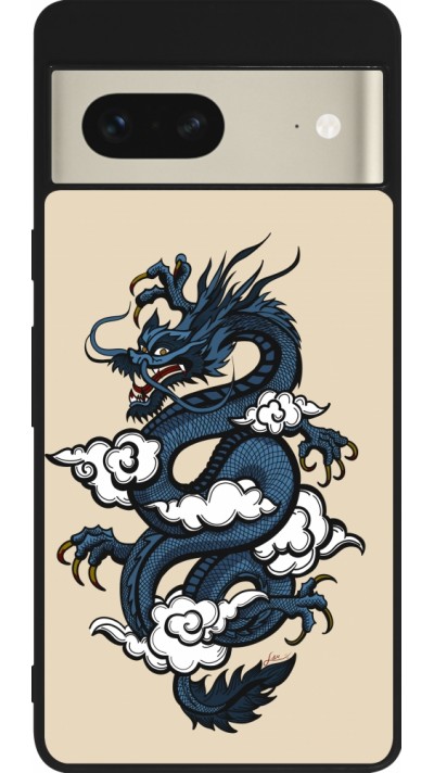 Google Pixel 7 Case Hülle - Silikon schwarz Blue Dragon Tattoo