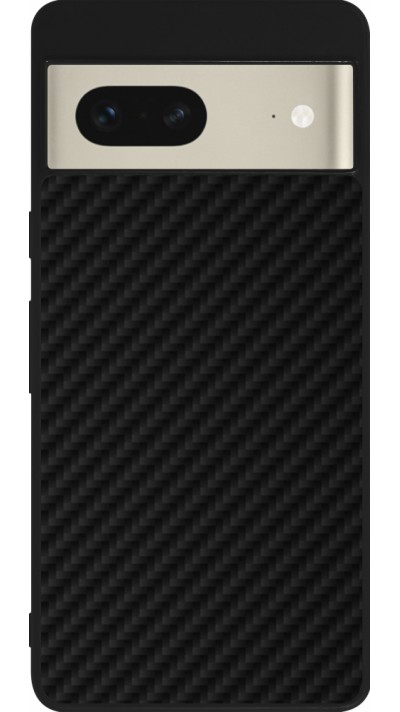 Google Pixel 7 Case Hülle - Silikon schwarz Carbon Basic