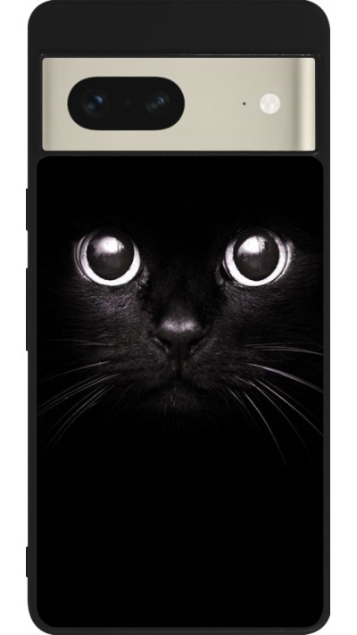 Google Pixel 7 Case Hülle - Silikon schwarz Cat eyes