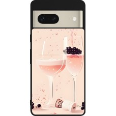 Google Pixel 7 Case Hülle - Silikon schwarz Champagne Pouring Pink