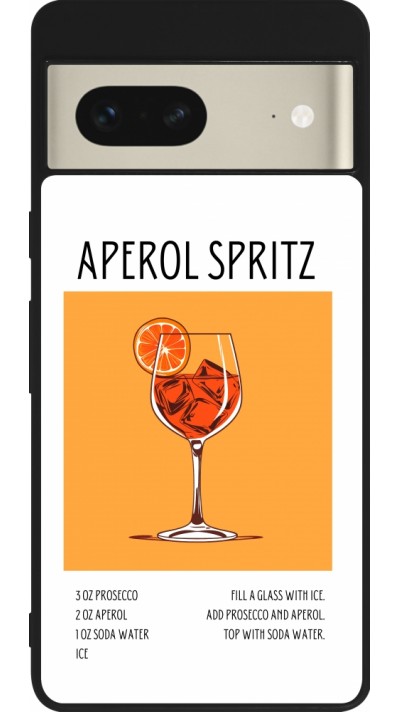 Google Pixel 7 Case Hülle - Silikon schwarz Cocktail Rezept Aperol Spritz