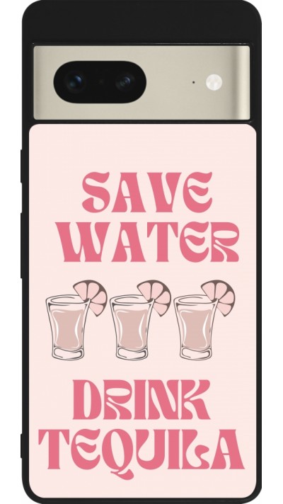 Google Pixel 7 Case Hülle - Silikon schwarz Cocktail Save Water Drink Tequila