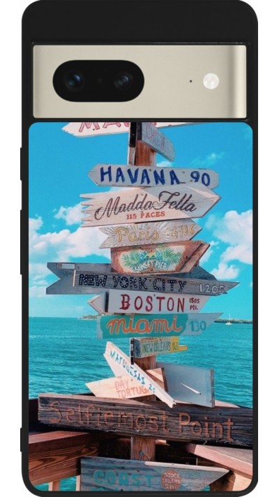 Google Pixel 7 Case Hülle - Silikon schwarz Cool Cities Directions