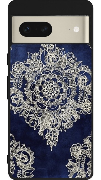 Google Pixel 7 Case Hülle - Silikon schwarz Cream Flower Moroccan