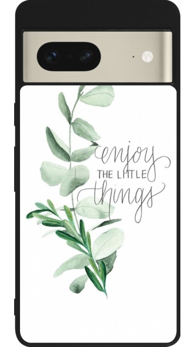 Google Pixel 7 Case Hülle - Silikon schwarz Enjoy the little things