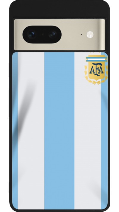 Google Pixel 7 Case Hülle - Silikon schwarz Argentinien 2022 personalisierbares Fussballtrikot