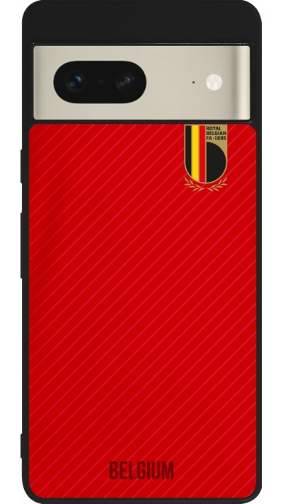 Google Pixel 7 Case Hülle - Silikon schwarz Belgien 2022 personalisierbares Fußballtrikot