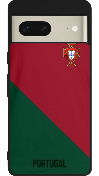 Google Pixel 7 Case Hülle - Silikon schwarz Fussballtrikot Portugal2022