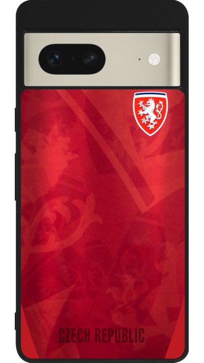 Coque Google Pixel 7 - Silicone rigide noir Maillot de football République Tchèque personnalisable