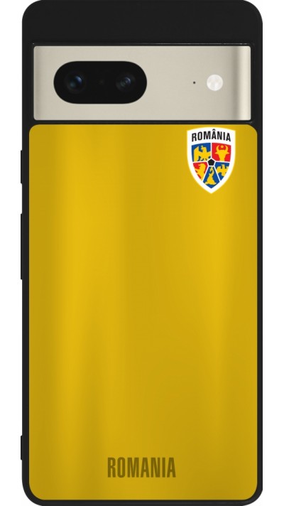 Coque Google Pixel 7 - Silicone rigide noir Maillot de football Roumanie