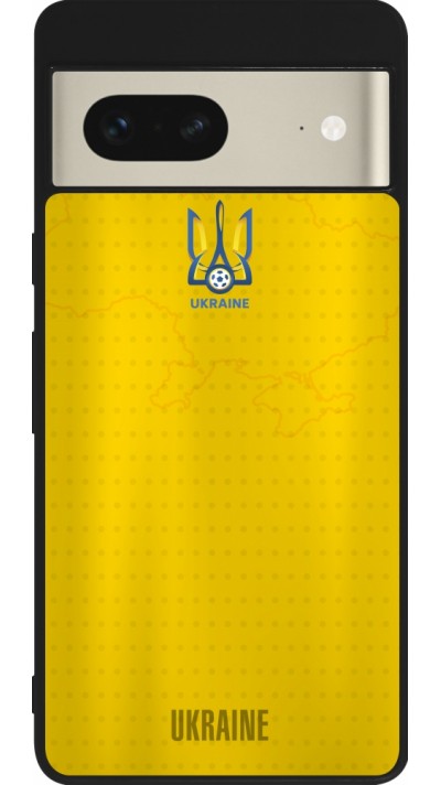 Coque Google Pixel 7 - Silicone rigide noir Maillot de football Ukraine