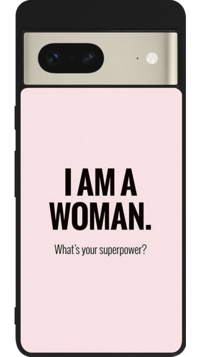 Google Pixel 7 Case Hülle - Silikon schwarz I am a woman