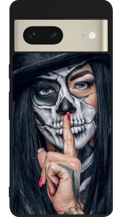 Google Pixel 7 Case Hülle - Silikon schwarz Halloween 18 19