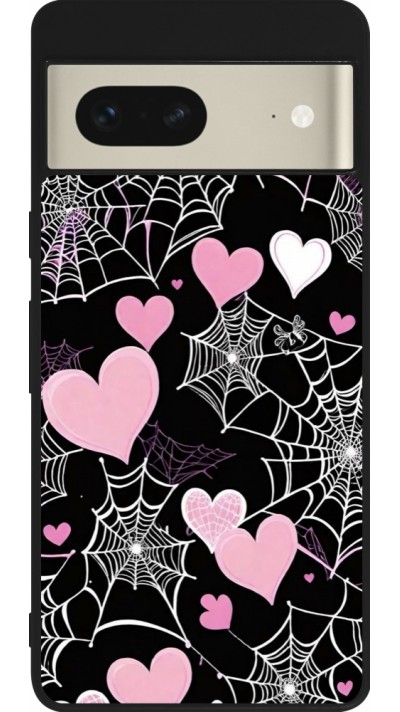 Google Pixel 7 Case Hülle - Silikon schwarz Halloween 2024 girly