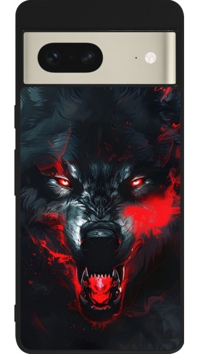 Google Pixel 7 Case Hülle - Silikon schwarz Halloween 2024 mad werewolf