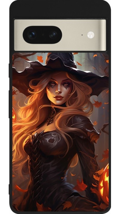 Google Pixel 7 Case Hülle - Silikon schwarz Halloween 2024 sexy witch