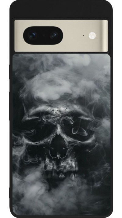 Google Pixel 7 Case Hülle - Silikon schwarz Halloween 2024 smoky skull