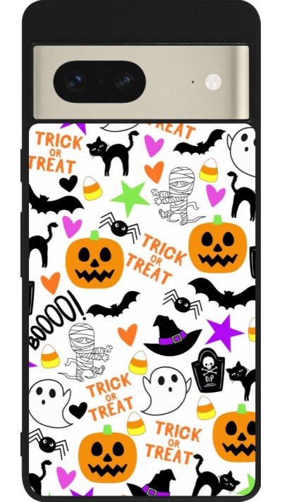 Google Pixel 7 Case Hülle - Silikon schwarz Halloween 2024 trick or treat