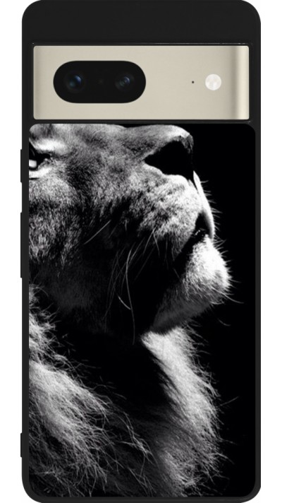 Google Pixel 7 Case Hülle - Silikon schwarz Lion looking up