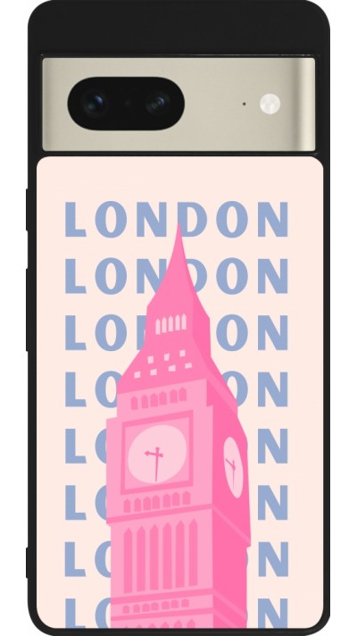 Google Pixel 7 Case Hülle - Silikon schwarz London Pink Print