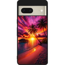 Google Pixel 7 Case Hülle - Silikon schwarz Malediven Abenddämmerung Glückseligkeit