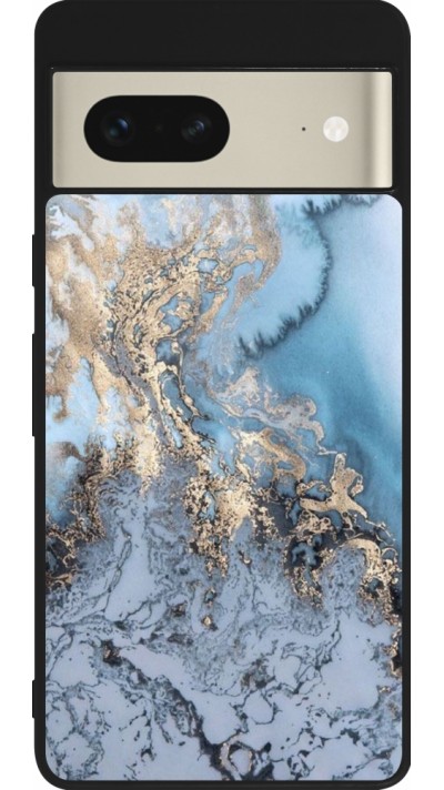 Google Pixel 7 Case Hülle - Silikon schwarz Marble 04