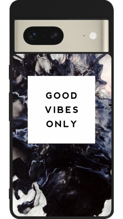 Google Pixel 7 Case Hülle - Silikon schwarz Marble Good Vibes Only