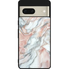 Google Pixel 7 Case Hülle - Silikon schwarz Rosa Leuchtender Marmor