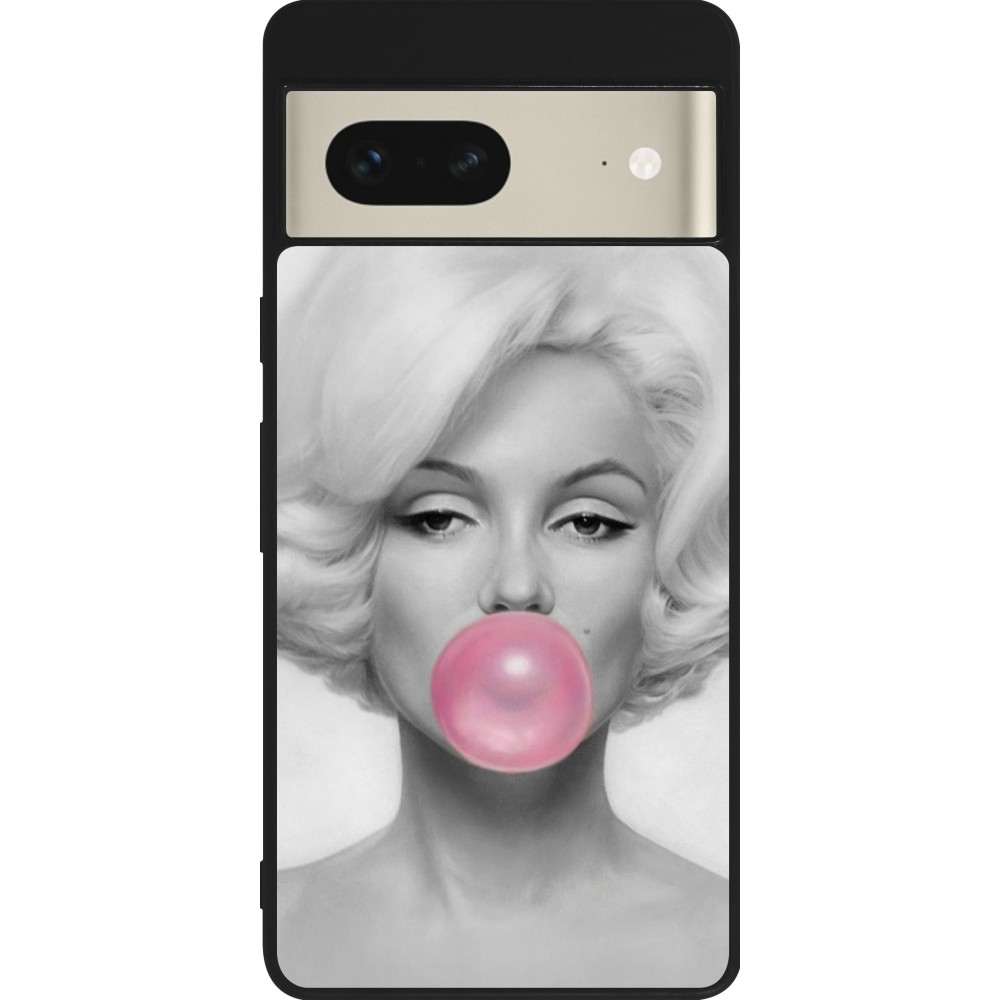 Google Pixel 7 Case Hülle - Silikon schwarz Marilyn Bubble