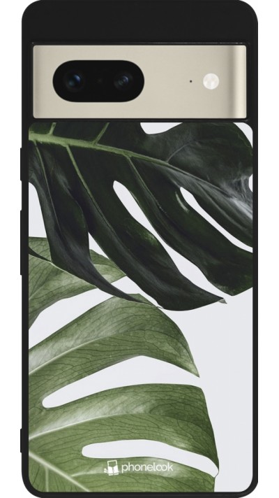 Google Pixel 7 Case Hülle - Silikon schwarz Monstera Plant