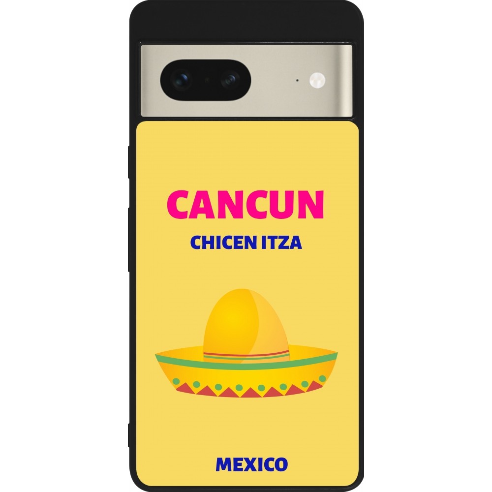 Google Pixel 7 Case Hülle - Silikon schwarz Pop Summer Destination Cancun