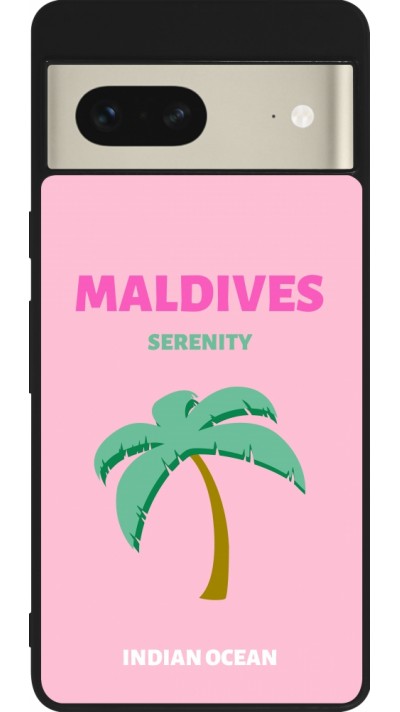 Google Pixel 7 Case Hülle - Silikon schwarz Pop Summer Destination Maldives