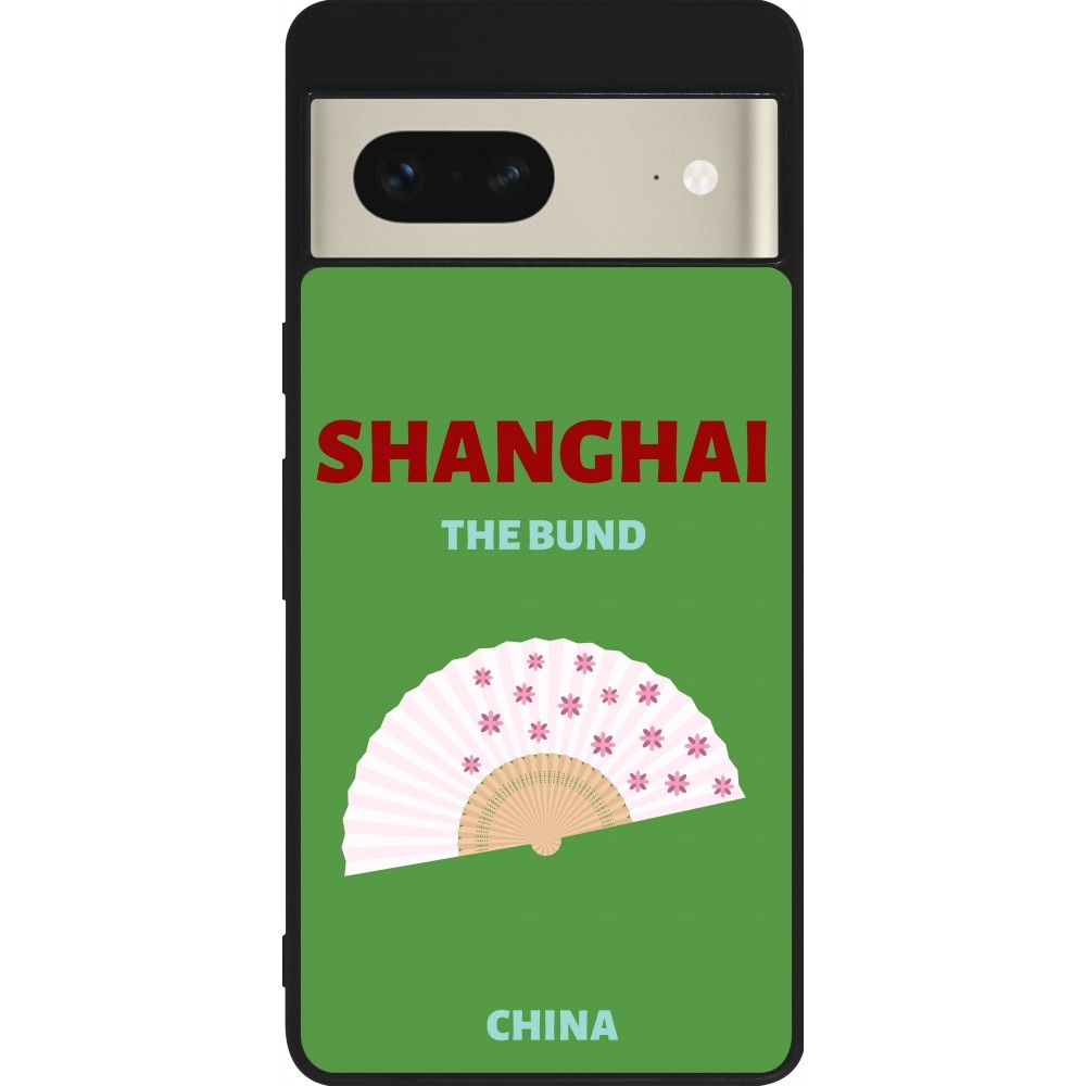 Google Pixel 7 Case Hülle - Silikon schwarz Pop Summer Destination Shanghai