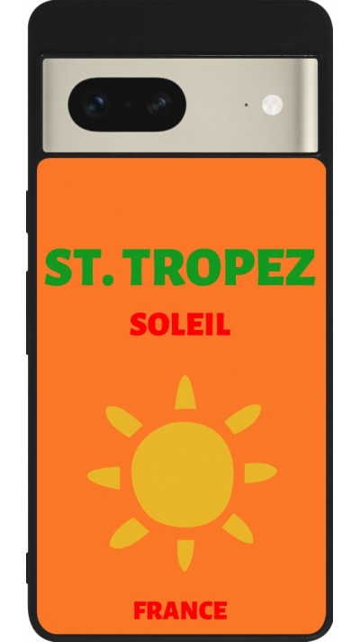 Google Pixel 7 Case Hülle - Silikon schwarz Pop Summer Destination St-Tropez