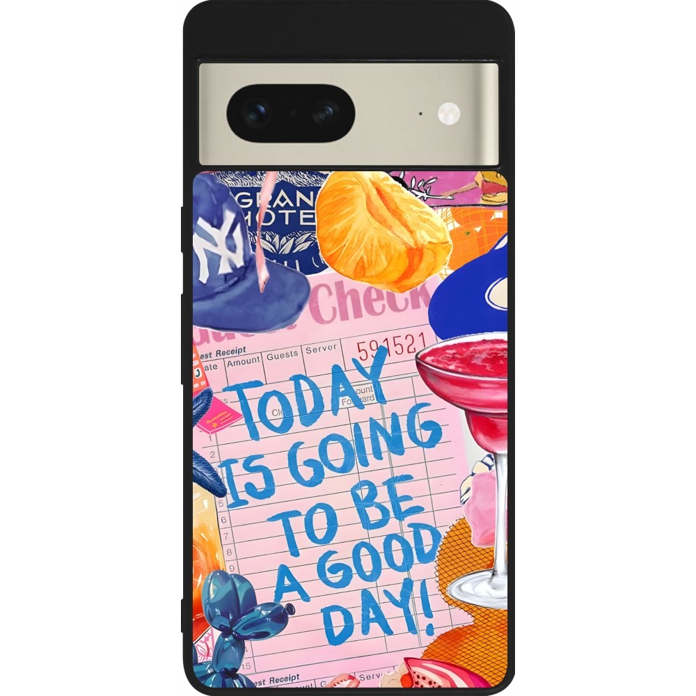 Google Pixel 7 Case Hülle - Silikon schwarz Preppy Today is Going to be a good day