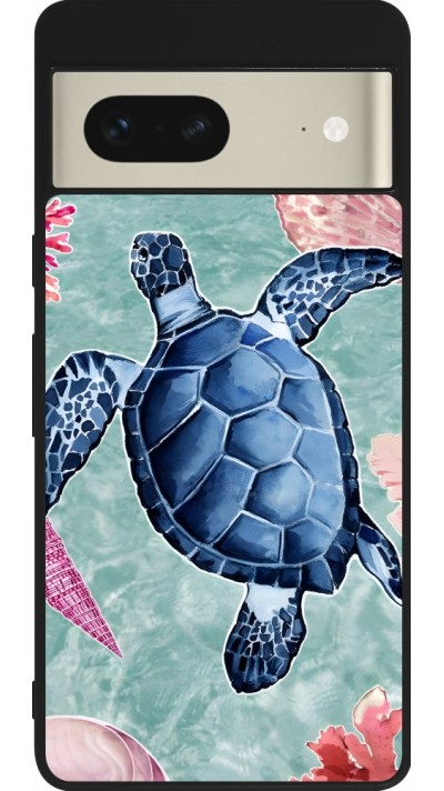 Google Pixel 7 Case Hülle - Silikon schwarz Preppy Turtle