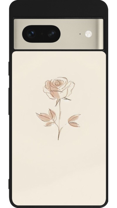 Google Pixel 7 Case Hülle - Silikon schwarz Rosa Sand Minimalistisch