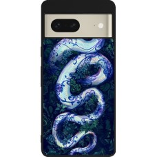 Google Pixel 7 Case Hülle - Silikon schwarz Snake Blue Anaconda