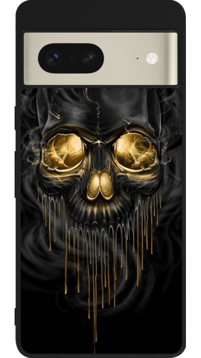 Google Pixel 7 Case Hülle - Silikon schwarz Skull 02