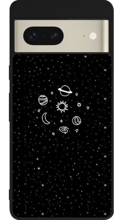 Google Pixel 7 Case Hülle - Silikon schwarz Space Doodle