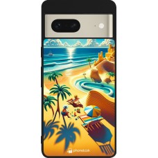 Google Pixel 7 Case Hülle - Silikon schwarz Sonnenuntergang Brise