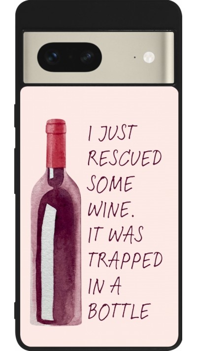 Google Pixel 7 Case Hülle - Silikon schwarz I just rescued some wine