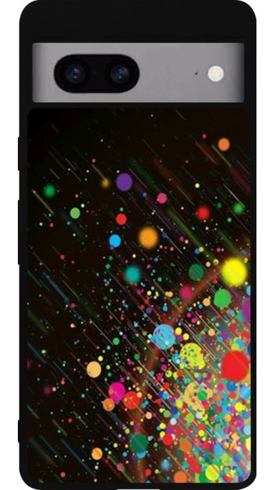 Google Pixel 7a Case Hülle - Silikon schwarz Abstract Bubble Lines