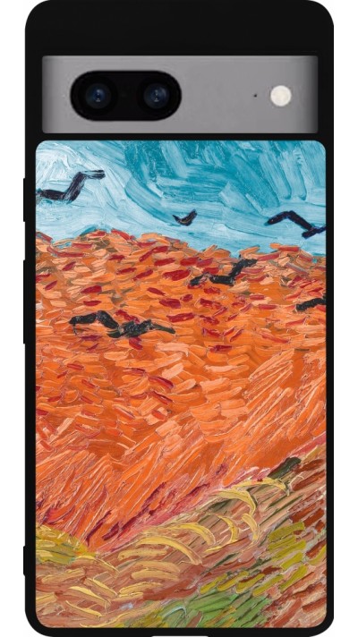 Google Pixel 7a Case Hülle - Silikon schwarz Autumn 22 Van Gogh style