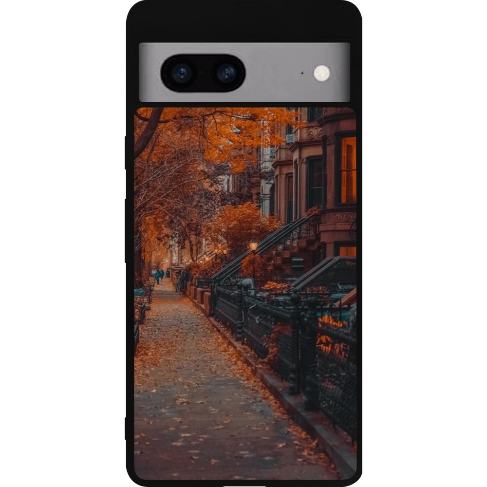 Google Pixel 7a Case Hülle - Silikon schwarz Autumn 2024 city